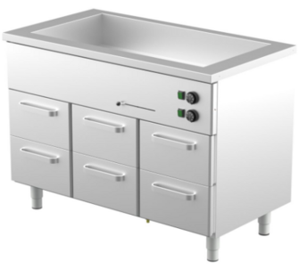 Lämpöhaude lämpövetolaatikoilla Restmec KLH 1206