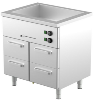 Lämpöhaude lämpövetolaatikoilla Restmec KLH 804