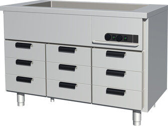 Lämpöhaude lämpövetolaatikoilla Porkka HL126BM333