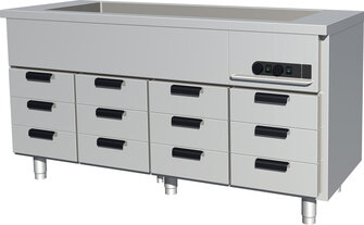 Lämpöhaude lämpövetolaatikoilla Porkka HL166BM3333