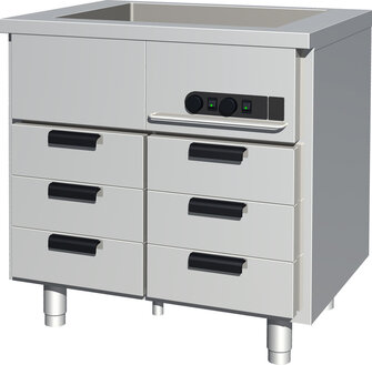 Lämpöhaude lämpövetolaatikoilla Porkka HL86BM33