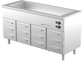 Lämpöhaude lämpövetolaatikoilla Restmec KLH 16012