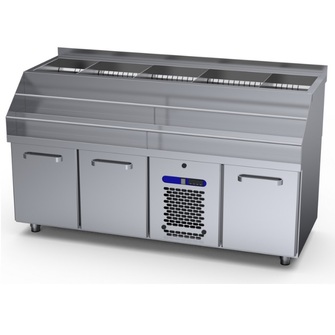 Baarimestarin työpöytä Restmec BMO 1600, jääaltaalla ja pullotelineellä