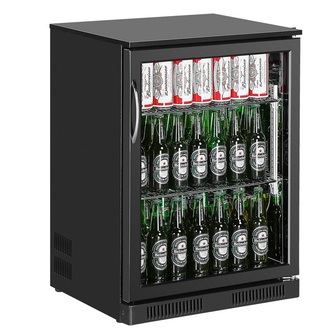 Baaritiskin lasiovikylmäkaappi Frigelux AB130MIR, peilisisustalla