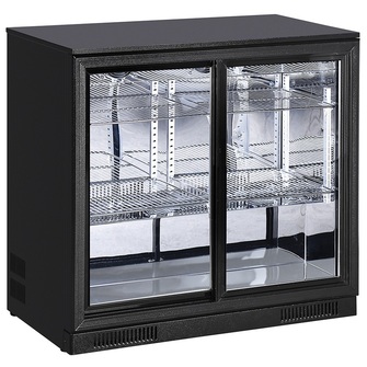 Baaritiskin lasiovikylmäkaappi Frigelux AB211MIR, peilisisustalla