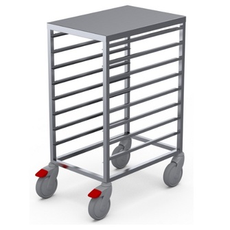 Johdevaunu Gn-astioille, 8 x GN 1/1 aputasolla