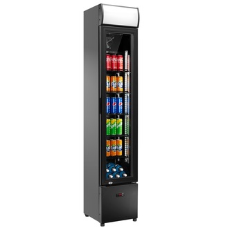 Lasiovikylmäkaappi Amitek AK105SLB, mainosvalokotelolla