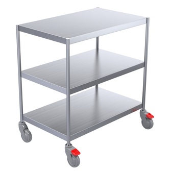 RST-tasovaunu Restmec 800x500, ilman työntökahvaa, 3-tasoinen