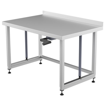 Työpöytä säädettävällä korkeudella, käsikäyttöinen