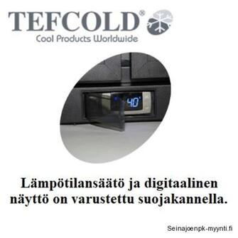 Baaritiskin lasiovikylmäkaappi Tefcold Backbar DB200S-I, liukuovilla