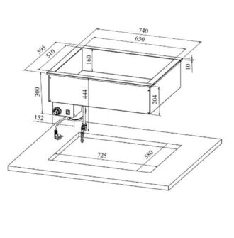 Lämpöhaudeallas drop-in Restmec DIL 2GN