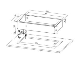 Lämpöhaudeallas drop-in Restmec DIL 3GN