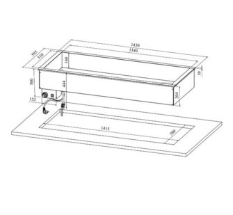 Lämpöhaudeallas drop-in Restmec DIL 4GN