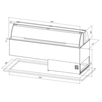 Salaattibaari Restmec MBKL 5 Drop In, tasoon upotettava malli