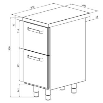 Työpöytä vetolaatikoilla Restmec UB KSK 402