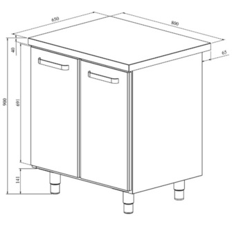 Työpöytä vetolaatikoilla Restmec UB KSK 802