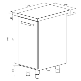 Työpöytä vetolaatikolla Restmec UB KSK 401
