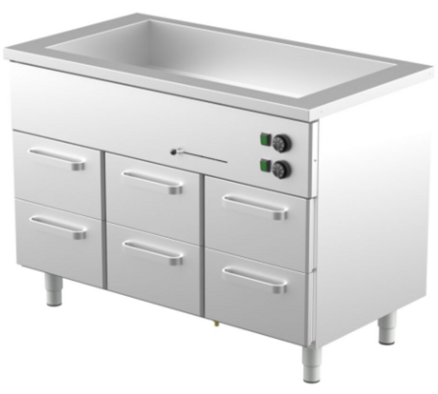 Lämpöhaude lämpövetolaatikoilla Restmec KLH 1206