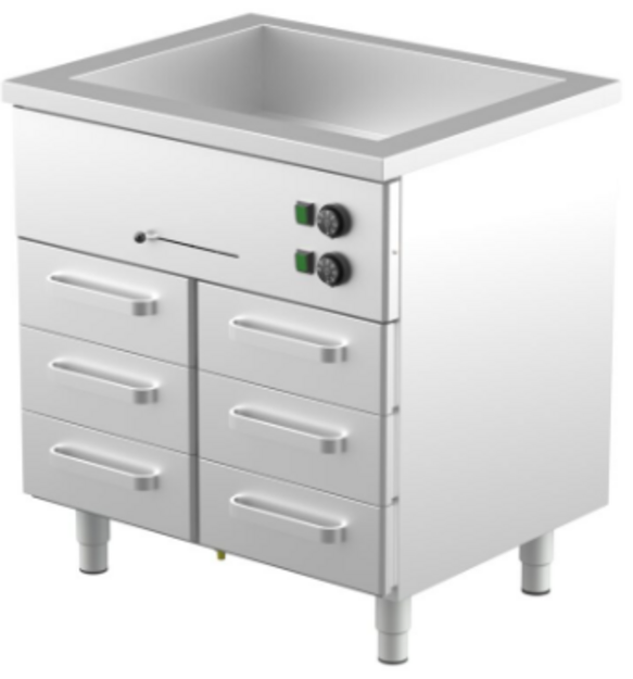 Lämpöhaude lämpövetolaatikoilla Restmec KLH 806