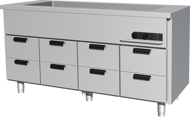 Lämpöhaude lämpövetolaatikoilla Porkka HL166BM2222