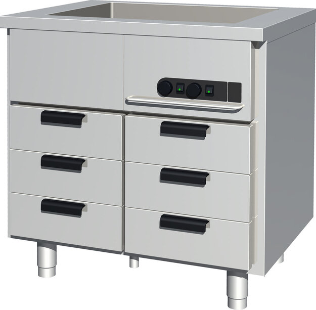 Lämpöhaude lämpövetolaatikoilla Porkka HL86BM33