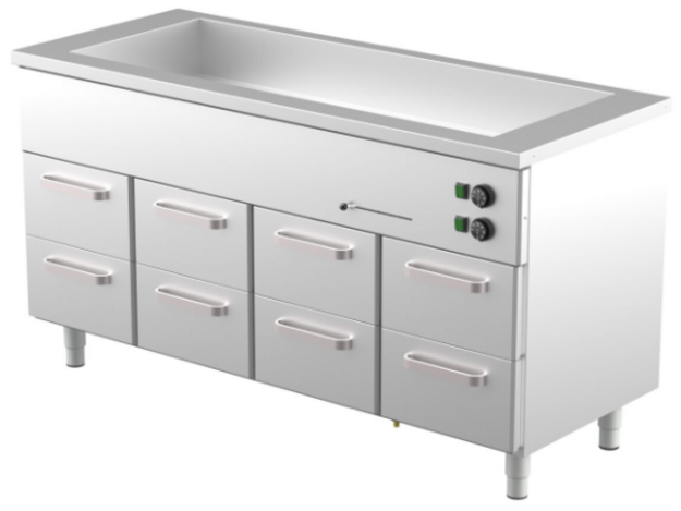 Lämpöhaude lämpövetolaatikoilla Restmec KLH 1608