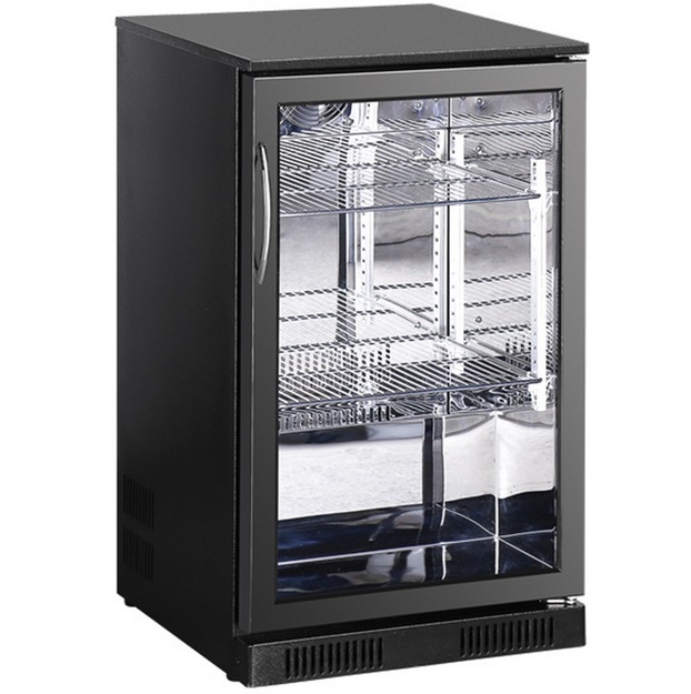 Baaritiskin lasiovikylmäkaappi Frigelux AB110MIR, peilisisustalla