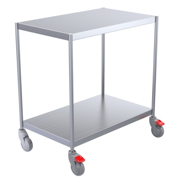 RST-tasovaunu Restmec 800x500, ilman työntökahvaa, 2-tasoinen