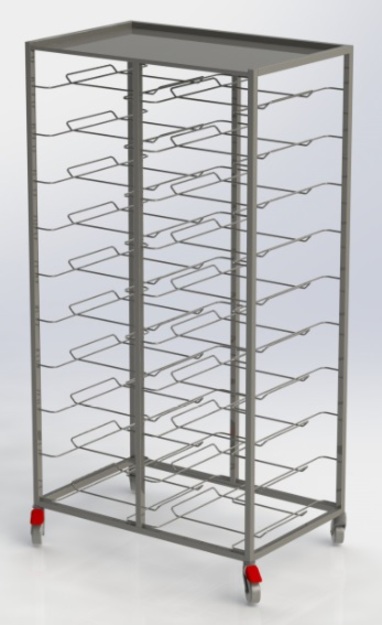 Tarjottimien palautusvaunu P18, ilman laminaattivuorausta