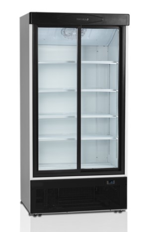 Kylmäkaappi Tefcold FS1002S soveltuu markettien hyllypäätyihin kylmäkalusteeksi sekä kukkakylmiöksi.