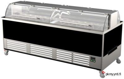 Salaattibaari Restmec MBKL 8 on myymälätarjoiluvaunu, jossa voidaan tarjoilla take away salaatteja tai muita kylmiä elintarviketuotteita.