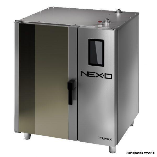 Primax NEXO NBE-110 HS on ammattikäyttöön suunniteltu monitoimiuuni, joka on varustettu höyrykeitolla, kiertoilmakypsennyksellä ja edellä mainittujen yhdistelmäpaistolla. Yhdistelmäuuni on GN 1/1 mitoitettu ja paikkoja on kymmenelle gn 1/1 astialle.
